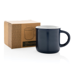 Tasse en céramique bicolore vintage de 280 ml Basic Bicolor couleur bleu marine vue avec boîte