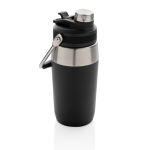Bouteille en acier avec bouchon double fonction 500ml Slender couleur noir