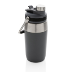 Bouteille en acier avec bouchon double fonction 500ml Slender couleur gris foncé
