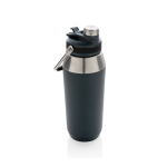 Grande bouteille thermos avec bouchon avec paille 1L Slender couleur bleu marine