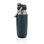 Grande bouteille thermos avec bouchon avec paille 1L Slender couleur bleu marine troisième vue
