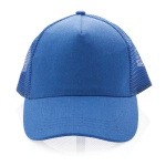 Casquette écologique style camionneur en coton avec maille Eco Mesh couleur bleu deuxième vue