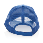 Casquette écologique style camionneur en coton avec maille Eco Mesh couleur bleu troisième vue