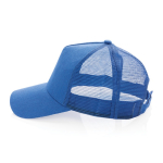 Casquette écologique style camionneur en coton avec maille Eco Mesh couleur bleu quatrième vue