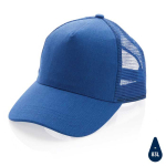 Casquette écologique style camionneur en coton avec maille Eco Mesh couleur bleu huitième vue