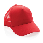 Casquette écologique style camionneur en coton avec maille Eco Mesh couleur rouge septième vue