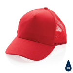 Casquette écologique style camionneur en coton avec maille Eco Mesh couleur rouge huitième vue
