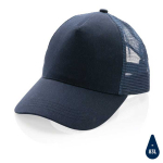 Casquette écologique style camionneur en coton avec maille Eco Mesh couleur bleu marine huitième vue
