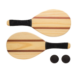 Jeu de raquettes de plage en bois avec housse Kit Tennis Plage Wood couleur marron deuxième vue