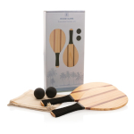 Jeu de raquettes de plage en bois avec housse Kit Tennis Plage Wood couleur marron vue avec boîte