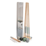 Jeu de croquet en bois dans une pochette en coton Croquet Wooden couleur marron vue avec boîte