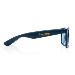 Lunettes de soleil en plastique recyclé et verres fumés Greeny couleur bleu marine vue avec logo