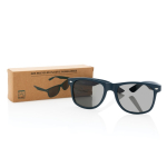 Lunettes de soleil en plastique recyclé et verres fumés Greeny couleur bleu marine vue avec boîte