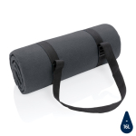 Couverture de pique-nique pliable en RPET hydrofuge avec logo Coating couleur gris foncé