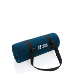 Couverture de pique-nique pliable en RPET hydrofuge avec logo Coating couleur bleu marine avec zone d'impression