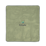 Couverture de pique-nique pliable en RPET hydrofuge avec logo Coating couleur vert foncé deuxième vue avec logo
