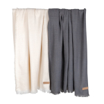 Couverture personnalisée écologique tissée avec bords frangés Ukiyo couleur gris foncé vue générale