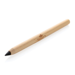 Crayon publicitaire longue durée en bambou Bamboo Infinity couleur marron vue avec logo