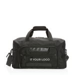 Sac de week-end en polyester recyclé Weekend RPET Swiss Peak couleur noir avec zone d'impression