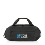 Sac de sport personnalisé en polyester recyclé Impact couleur noir avec zone d'impression