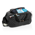 Sac de voyage et de sport recyclé avec grande ouverture Swiss Peak couleur noir sixième vue