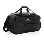 Sac de voyage et de sport recyclé avec grande ouverture Swiss Peak couleur noir vue avec logo