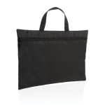 Porte-documents promotionnel recyclé simple avec poignée Basic RPET couleur noir cinquième vue