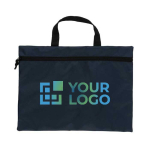 Porte-documents promotionnel recyclé simple avec poignée Basic RPET couleur noir avec zone d'impression