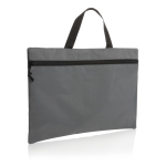Porte-documents promotionnel recyclé simple avec poignée Basic RPET couleur gris foncé cinquième vue