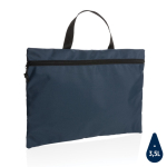 Porte-documents promotionnel recyclé simple avec poignée Basic RPET couleur bleu marine