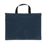 Porte-documents promotionnel recyclé simple avec poignée Basic RPET couleur bleu marine troisième vue