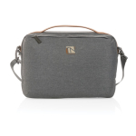 Mallette PC 15,6” personnalisée au design minimaliste éco Exclusive couleur gris foncé vue avec logo