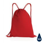 Sac à dos à cordons en coton recyclé 145gr avec AWARE™ Greeny couleur rouge