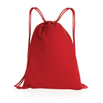 Sac à dos à cordons en coton recyclé 145gr avec AWARE™ Greeny couleur rouge troisième vue