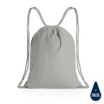 Sac à dos à cordons en coton recyclé 145gr avec AWARE™ Greeny couleur gris