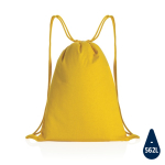 Sac à dos à cordons en coton recyclé 145gr avec AWARE™ Greeny couleur jaune