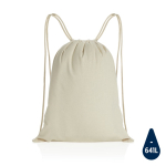 Sac à dos à cordons en coton recyclé 145gr avec AWARE™ Greeny couleur naturel