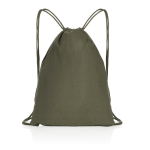 Sac à dos à cordons en coton recyclé 145gr avec AWARE™ Greeny couleur vert foncé troisième vue