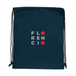 Sac à dos à cordon léger et recyclé avec AWARE™ Urban Recycled Elegant couleur bleu marine vue avec logo