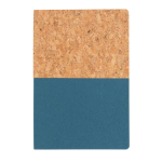 Carnet en liège et kraft avec papier recyclé A5 pages lignées Greeny couleur bleu troisième vue