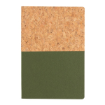 Carnet en liège et kraft avec papier recyclé A5 pages lignées Greeny couleur vert troisième vue