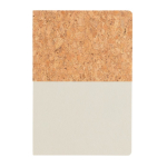 Carnet en liège et kraft avec papier recyclé A5 pages lignées Greeny couleur naturel troisième vue