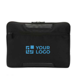 Housse pour PC portable en polyester recyclé 15,6” RPET Swiss Peak couleur noir avec zone d'impression
