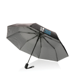Parapluie pliant en pongé RPET 190T avec deux couleurs Ø97 Bicolor couleur argenté avec zone d'impression