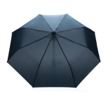 Petit parapluie imprimé pliant coupe-vent en RPET Ø97 Windproof couleur bleu marine deuxième vue