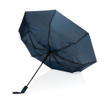 Petit parapluie imprimé pliant coupe-vent en RPET Ø97 Windproof couleur bleu marine troisième vue