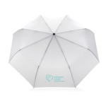 Parapluie RPET avec ouverture et fermeture à bouton Ø94 Press Up&Down couleur blanc vue avec logo
