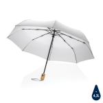 Petit parapluie avec ouverture et fermeture auto coupe-vent Ø94 RPET couleur blanc
