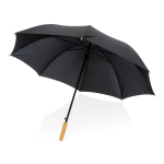 Parapluie en pongé 190T RPET couleur noir quatrième vue
