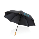 Parapluie en pongé 190T RPET couleur noir avec zone d'impression